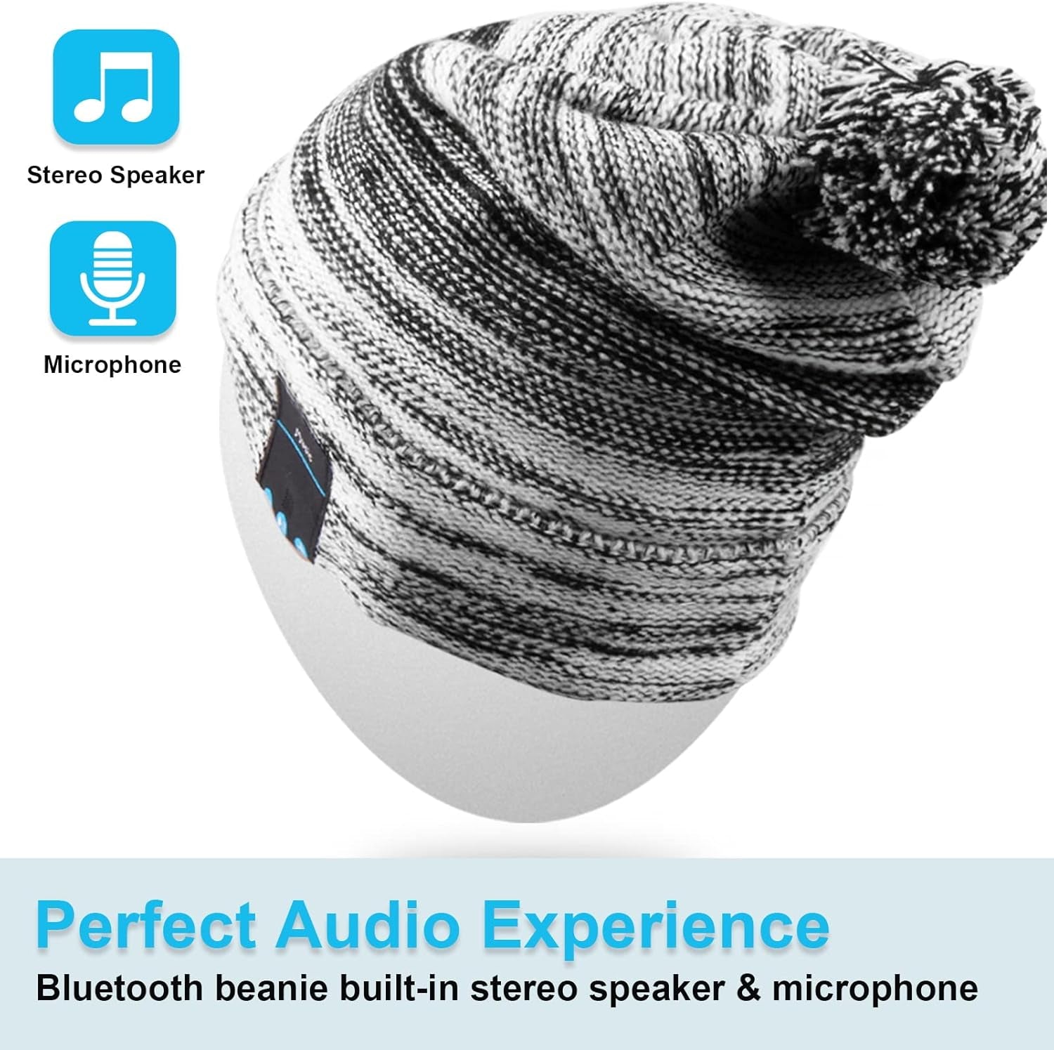 Bluetooth Beanie for Men Women Hat Wireless Headphone for Outdoor Sports